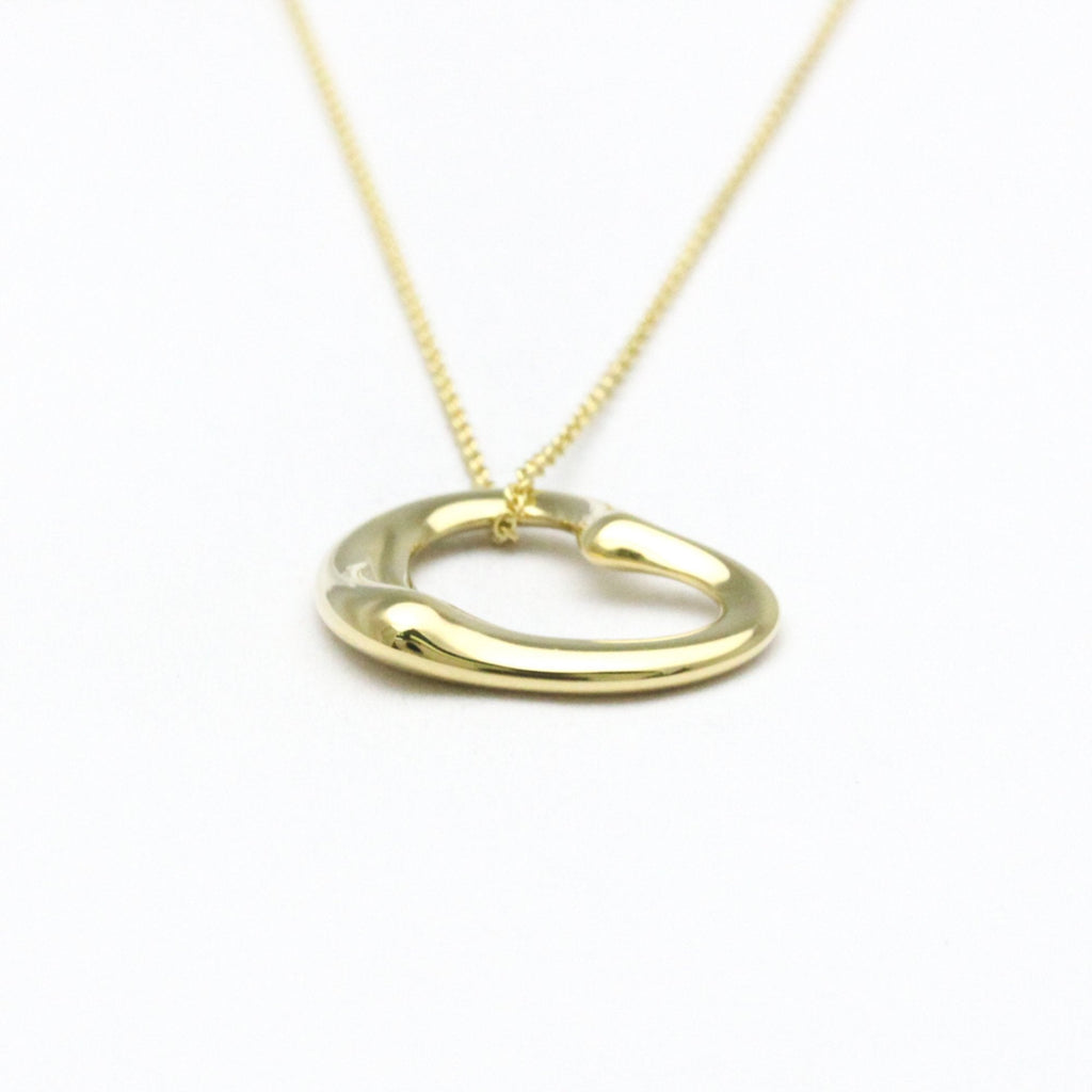 Open Heart Pendant Necklace 18K Yellow Gold 21.5mm