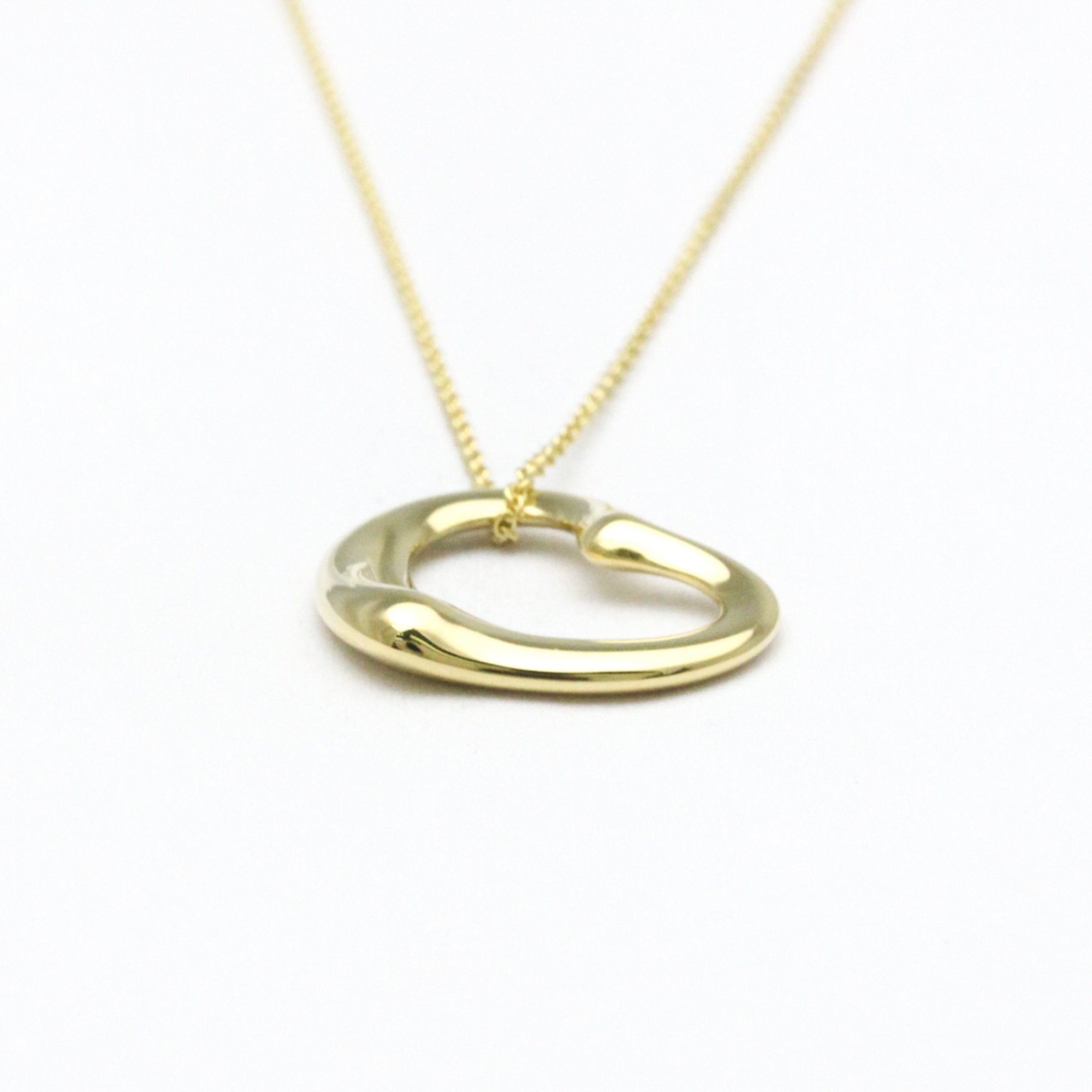 Open Heart Pendant Necklace 18K Yellow Gold 21.5mm