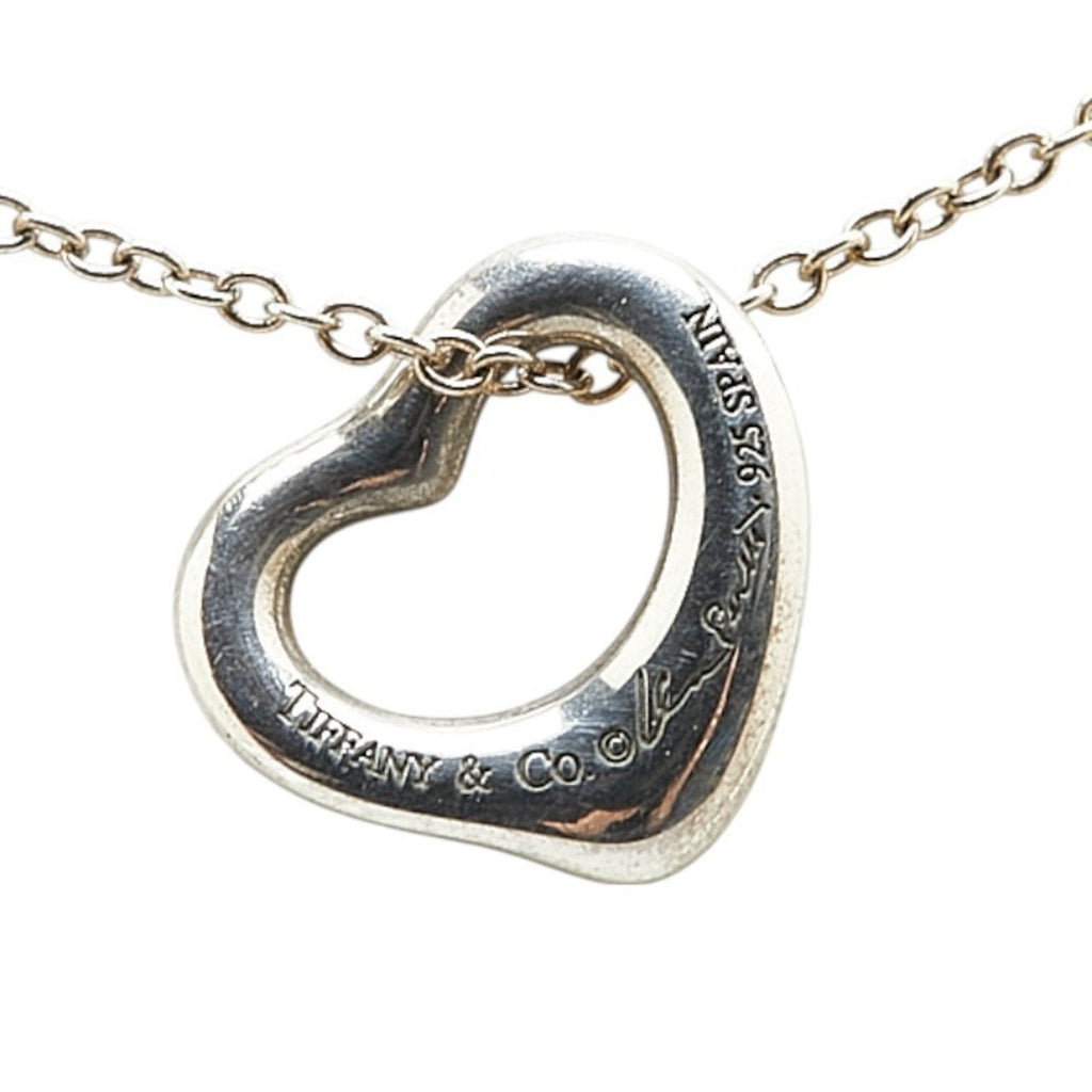 Open Heart Pendant Necklace Sterling Silver 11mm