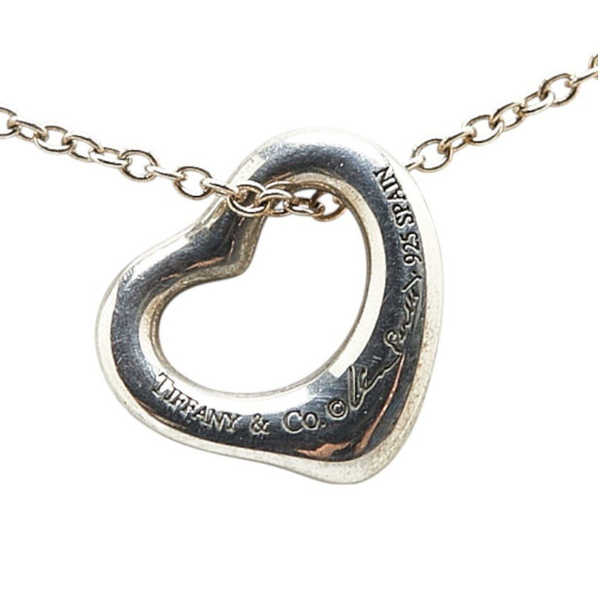 Open Heart Pendant Necklace Sterling Silver 11mm