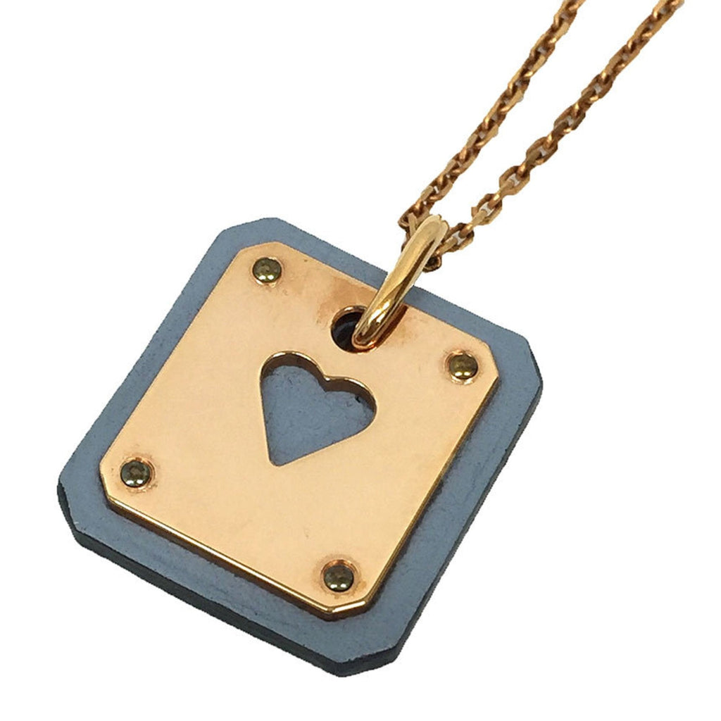 As de Coeur Pendant Necklace Gold and Swift Leather