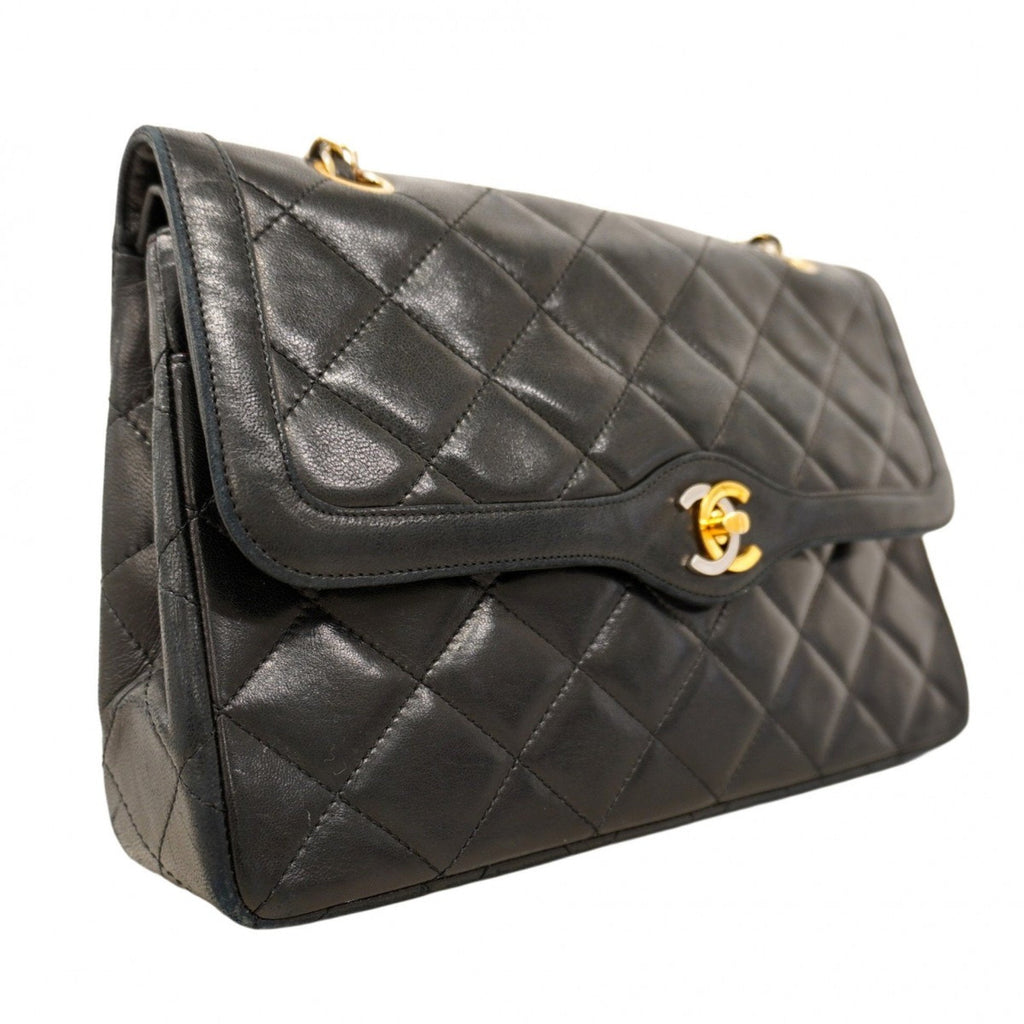Vintage Two Tone CC Flap Bag Quilted Lambskin Medium
