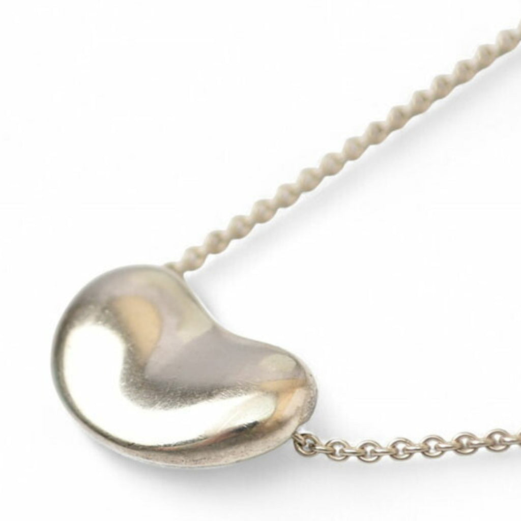 Bean Pendant Necklace Sterling Silver 12mm