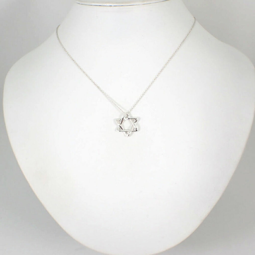 Star Of David Pendant Necklace Sterling Silver