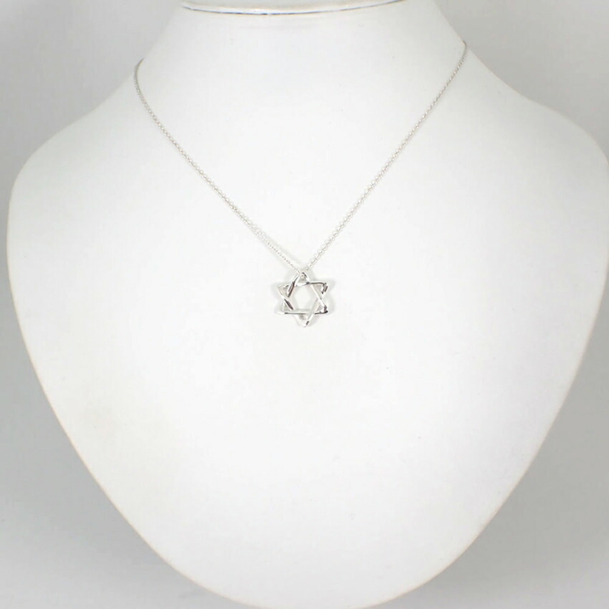 Star Of David Pendant Necklace Sterling Silver