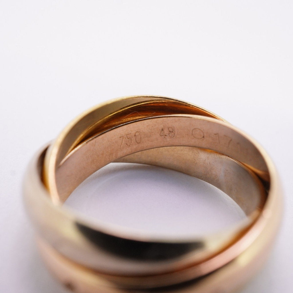 Vendome Louis Cartier Band Ring 18K Tricolor Gold