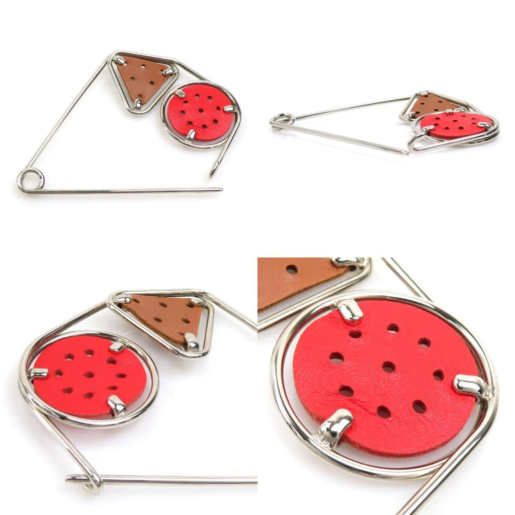 Brooch Leather and Metal