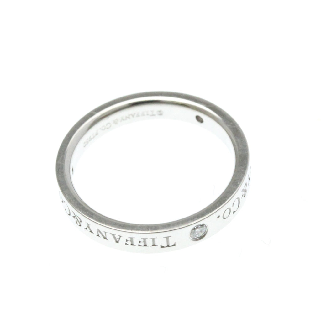 Flat Band Ring Platinum with Diamond