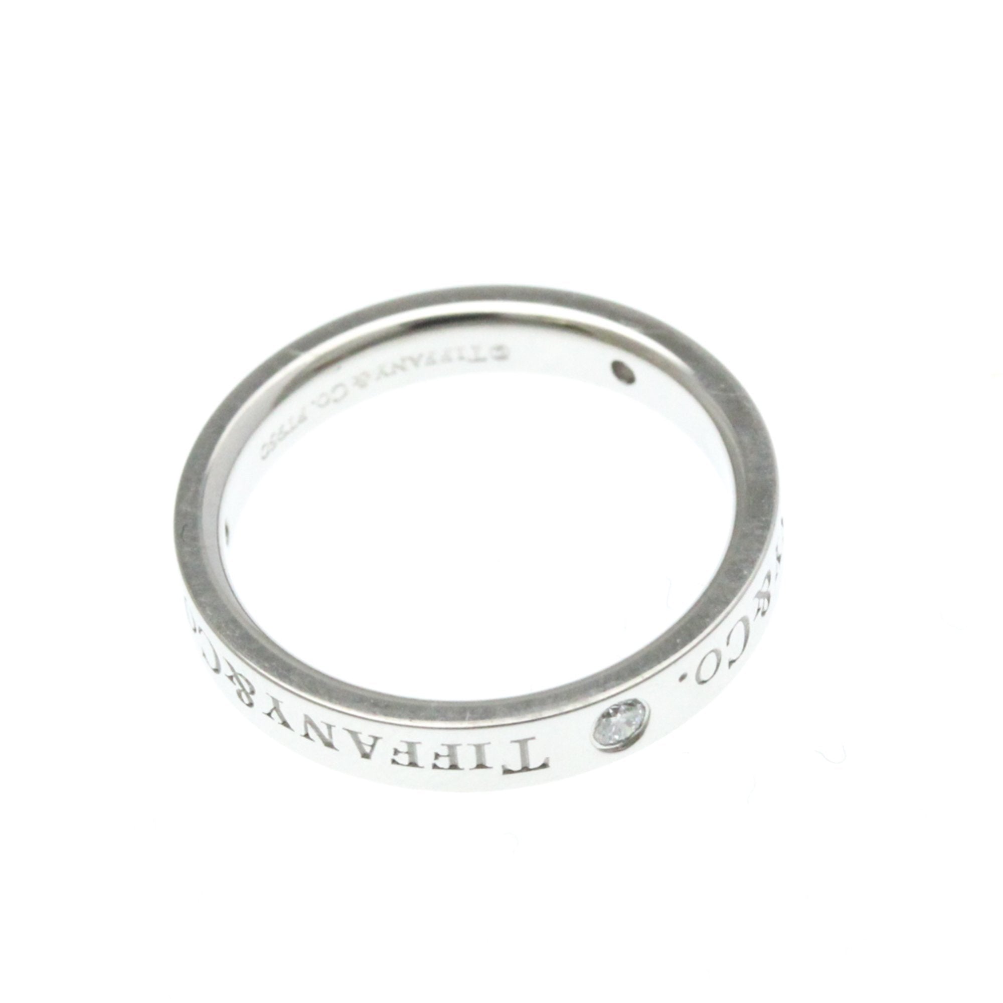 Flat Band Ring Platinum with Diamond