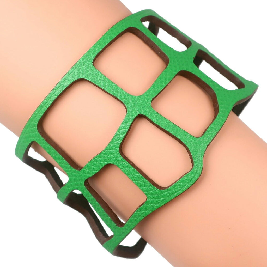 Bangle Togo Leather Green Bracelet
