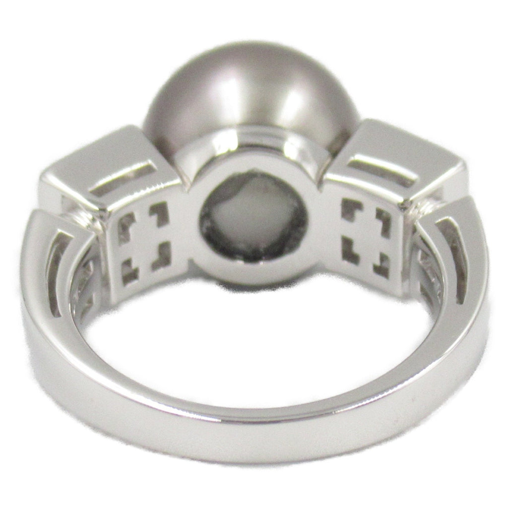 Lucia Ring 18K White Gold with Black Pearl and Diamond