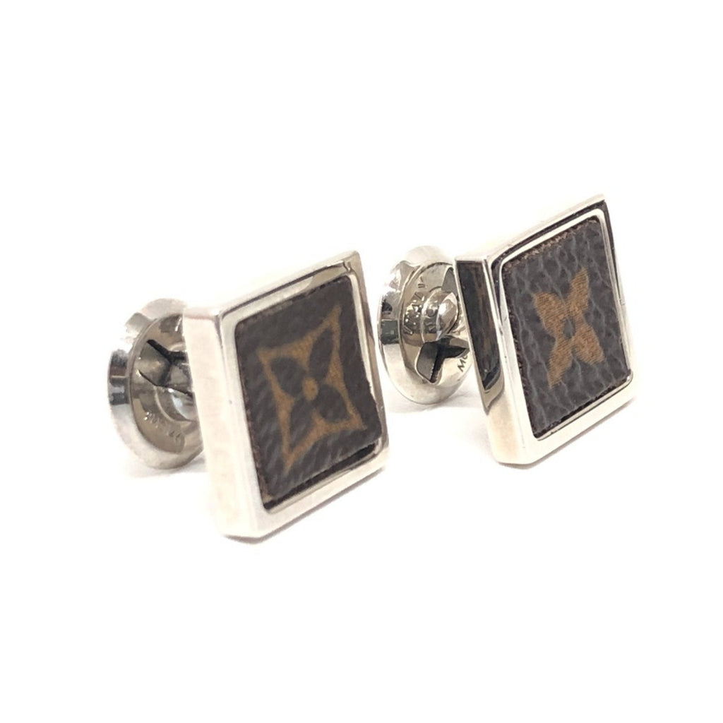 Monogram Square Cufflinks Metal Brown Bracelet