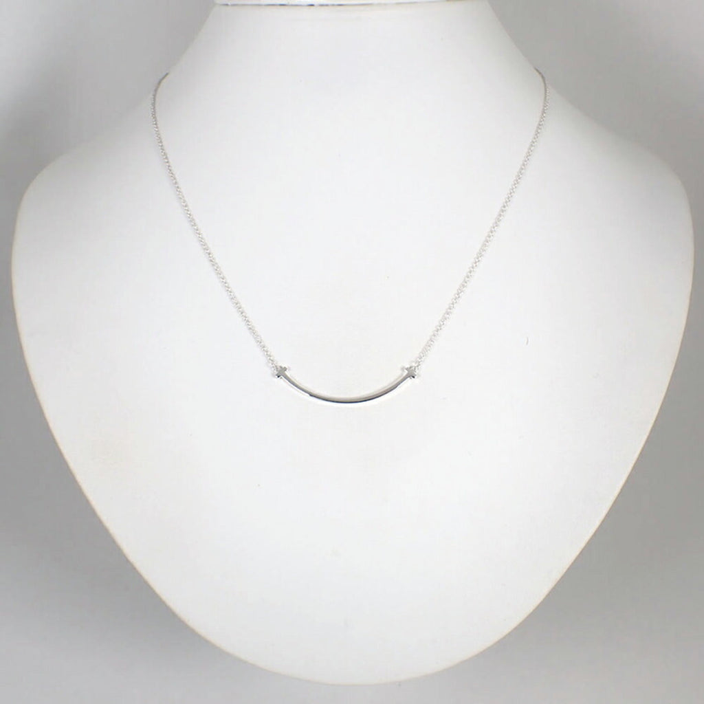 T Smile Pendant Necklace Sterling Silver