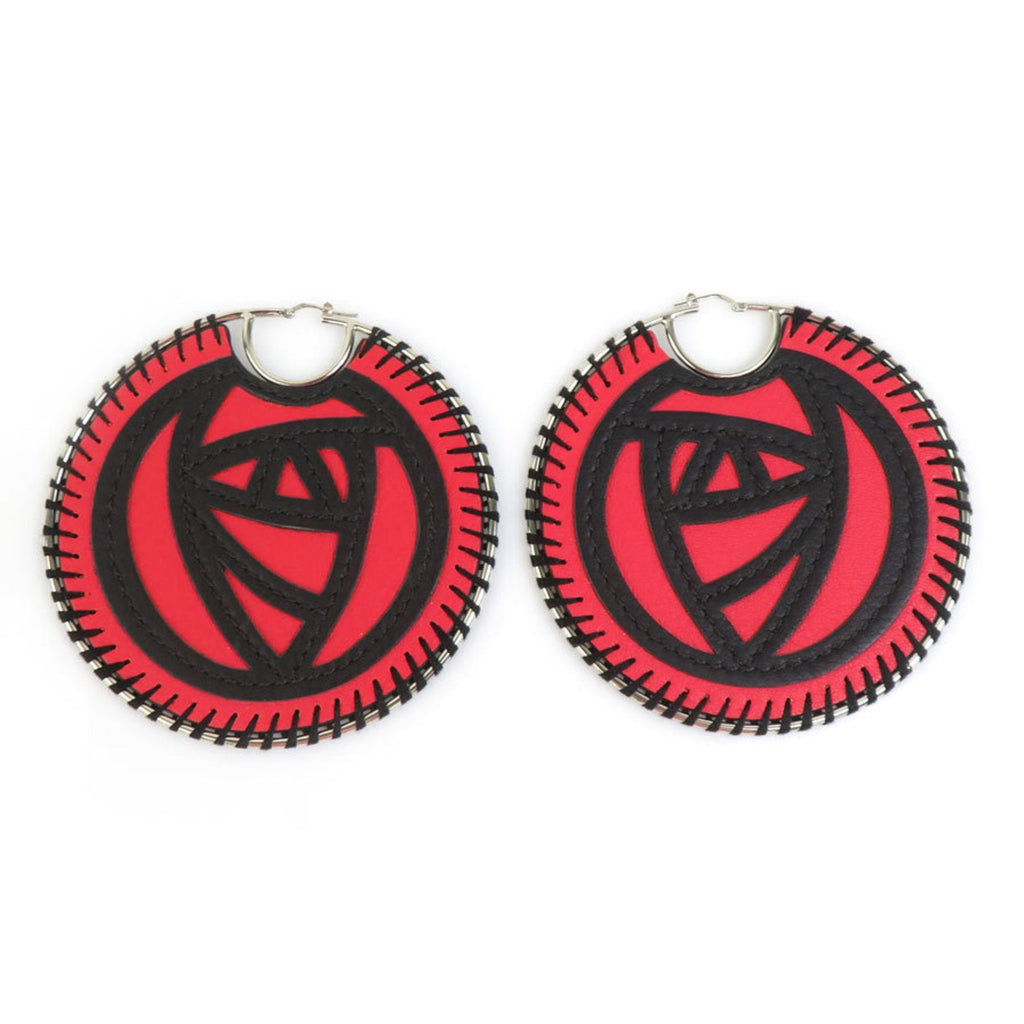 Earrings Leather and Metal