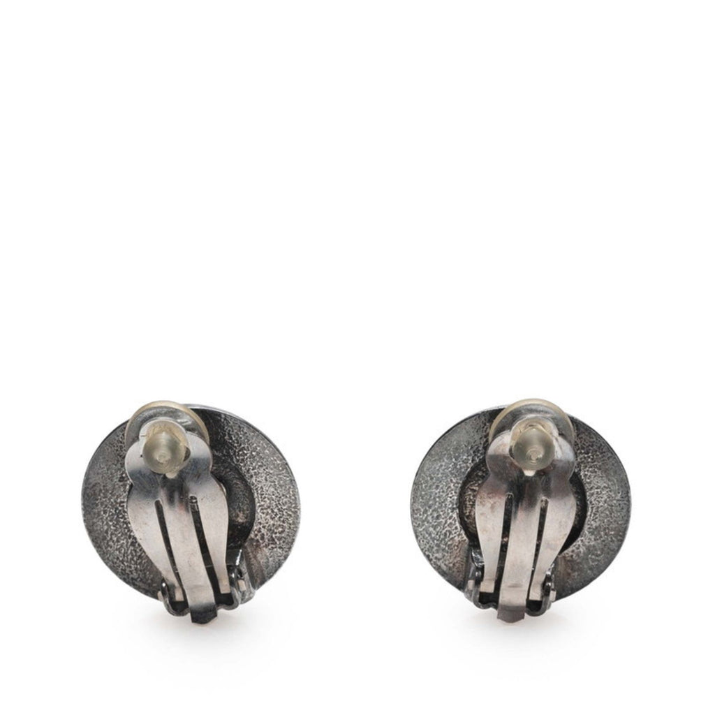 CC Logo Clip-On Earrings Silver-Tone Metal Silver-Tone Metal