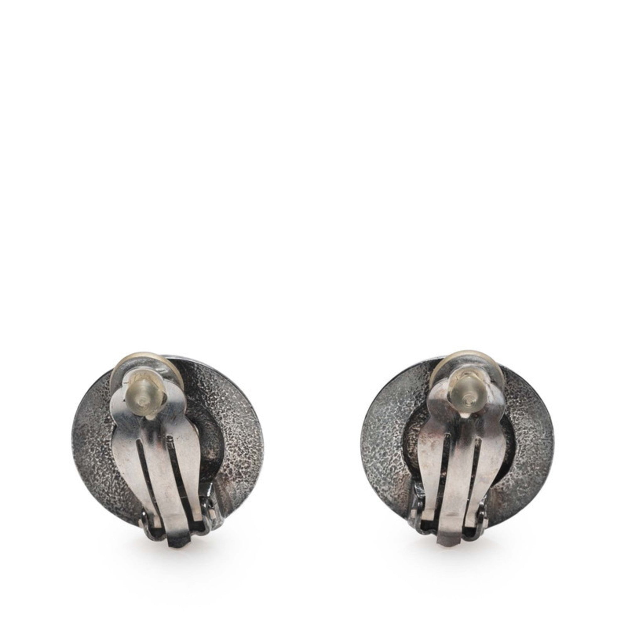 CC Logo Clip-On Earrings Silver-Tone Metal Silver-Tone Metal