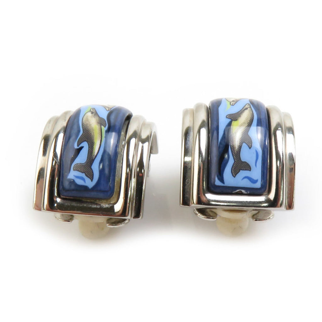 Clip-On Earrings Enamel and Metal