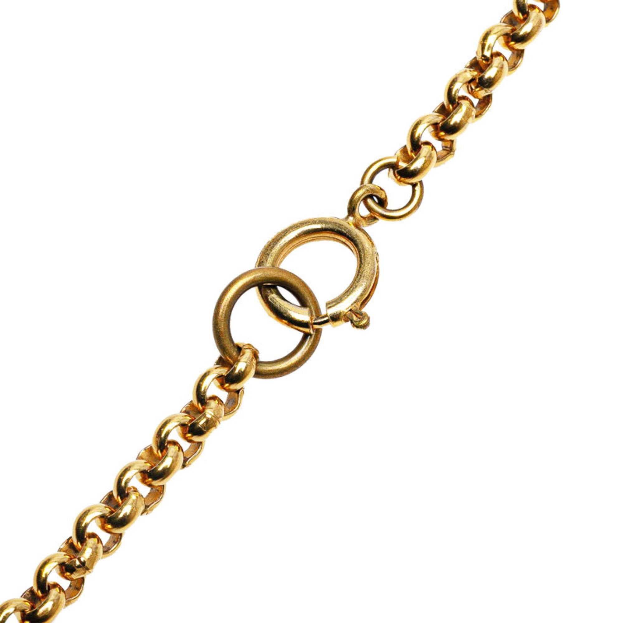 CC Logo Chain Heart Pendant Necklace Metal