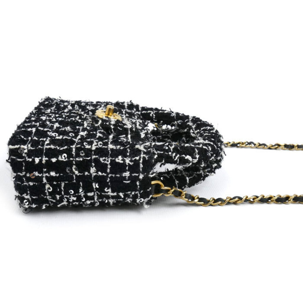 Kelly Top Handle Shopping Bag Quilted Tweed Mini