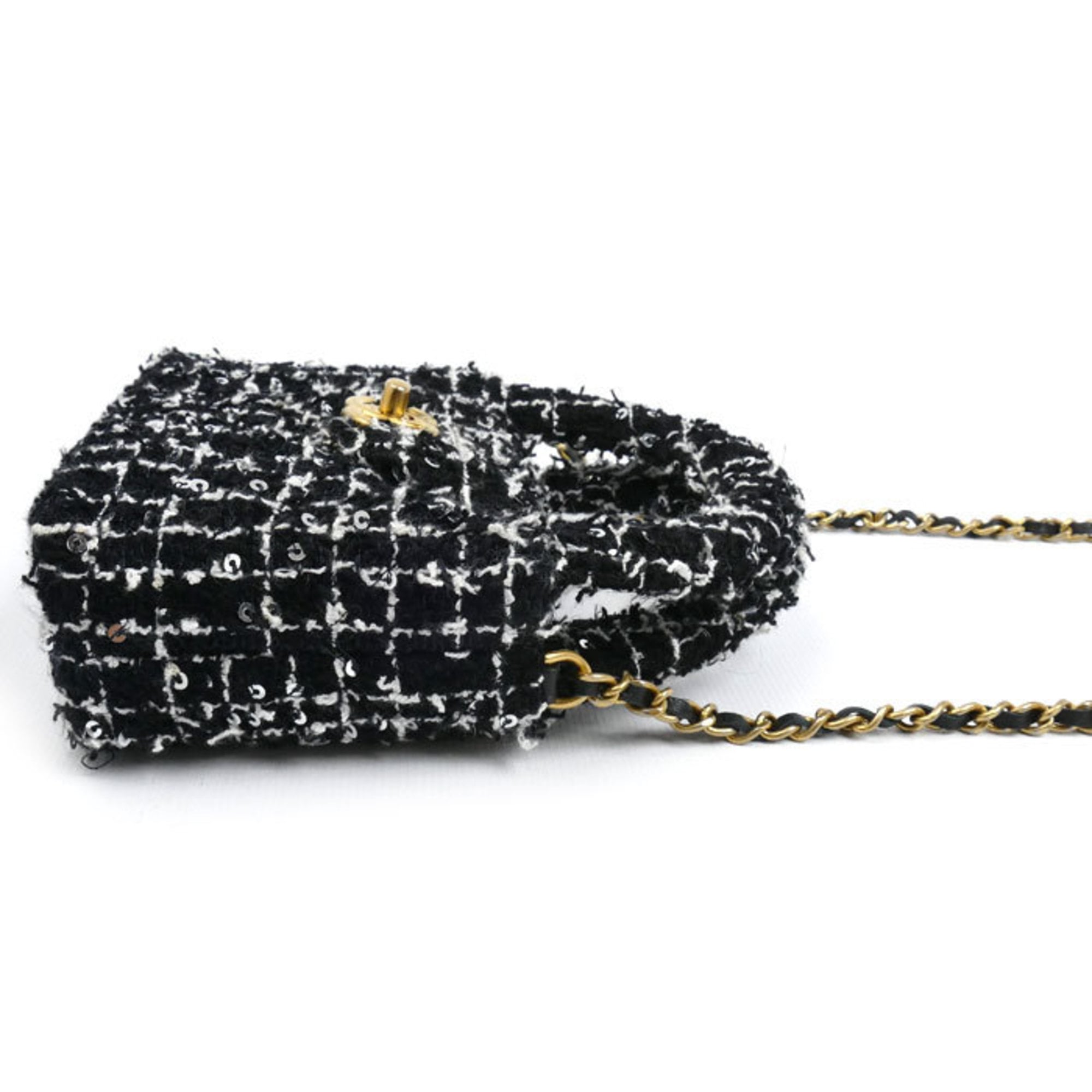 Kelly Top Handle Shopping Bag Quilted Tweed Mini