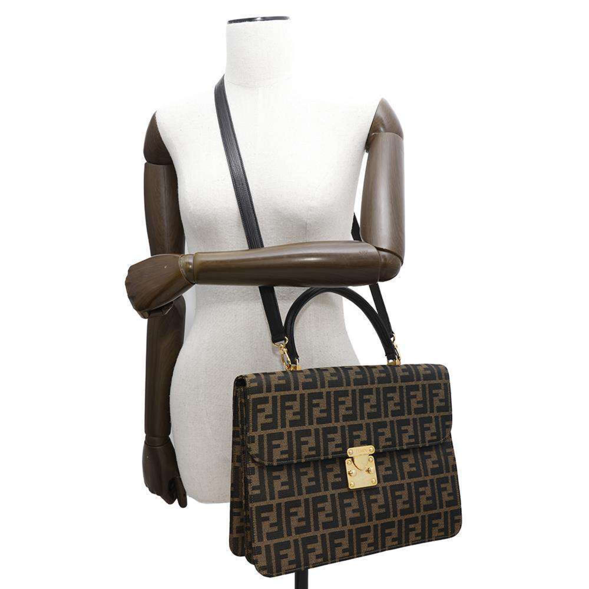 Vintage Convertible Lock Box Bag Zucca Canvas Medium