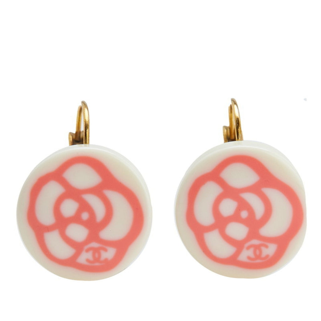 Camellia Earrings Gold and Plastic