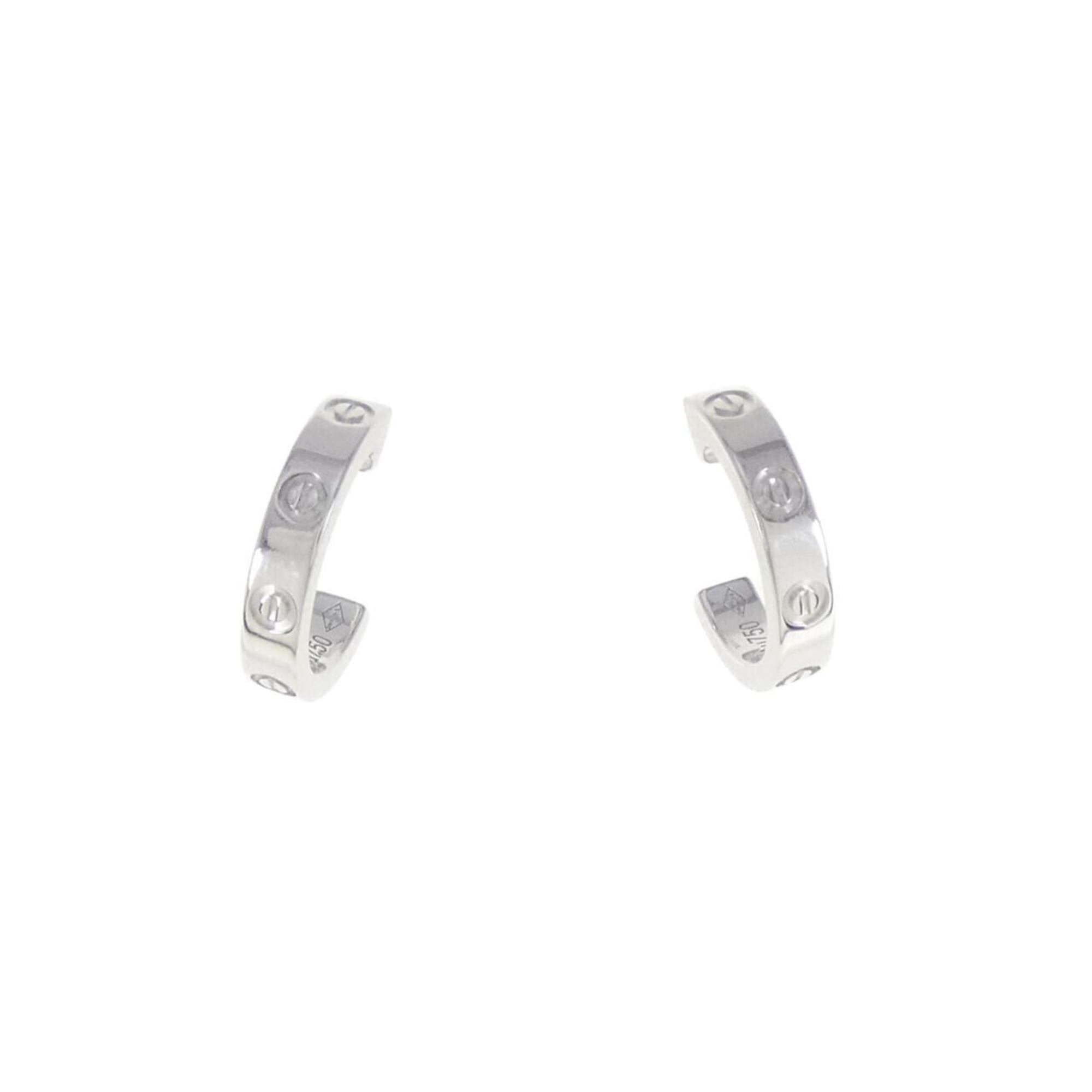 Love Stud Earrings 18K White Gold Mini 18K White Gold