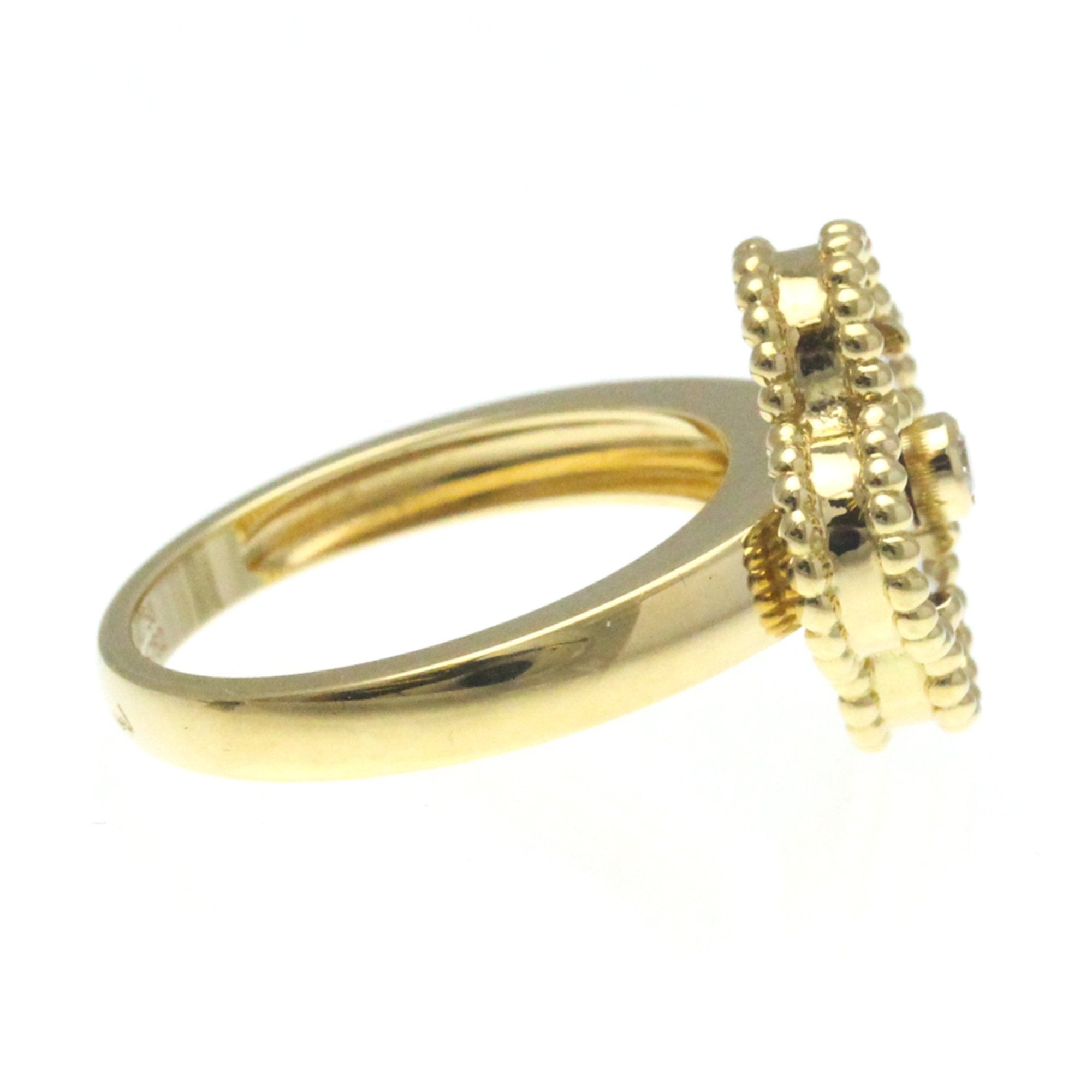 Vintage Alhambra Ring 18K Yellow Gold and Carnelian