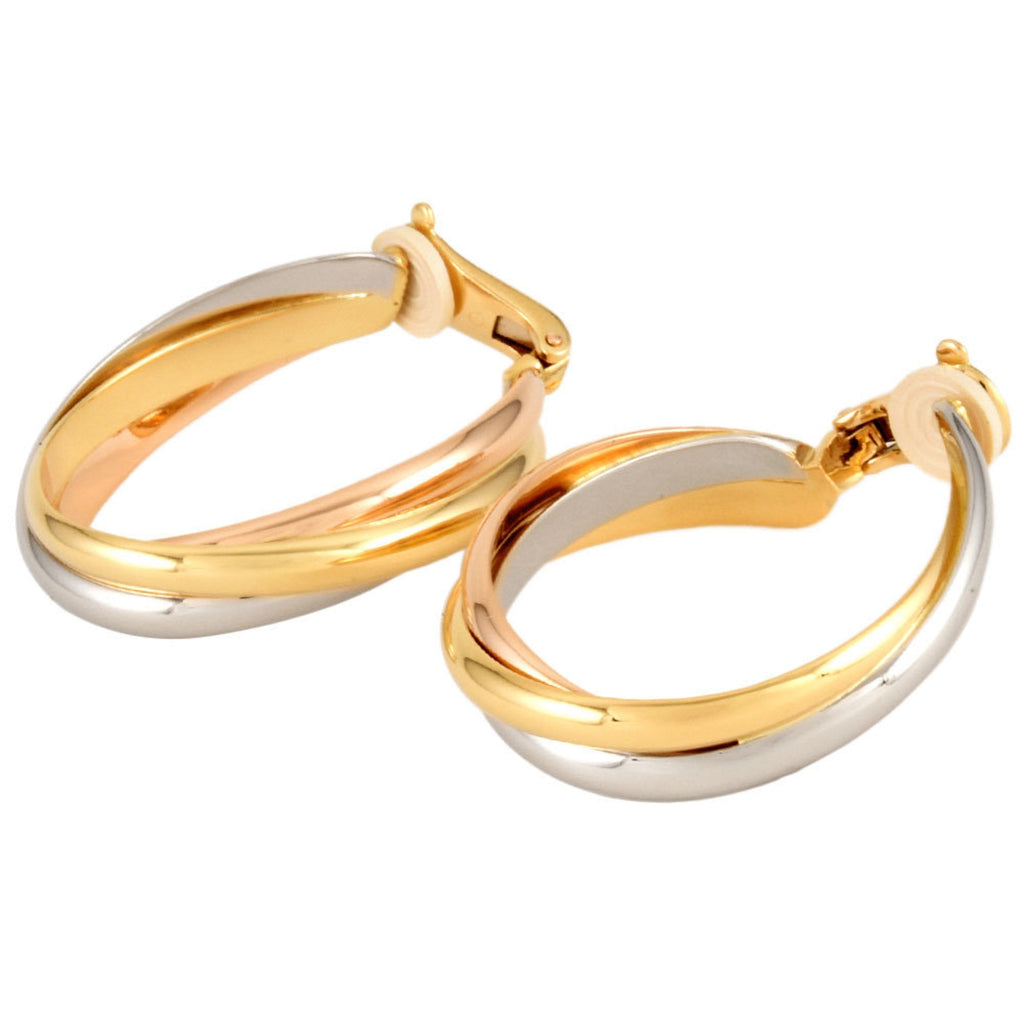 Trinity Earrings 18K Tricolor Gold