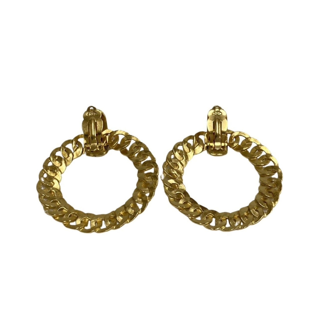 CC Logo Hoop Earrings Metal Gold-Tone Metal