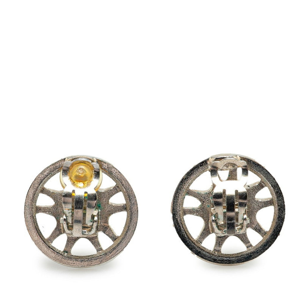 CC Logo Clip-On Earrings Silver-Tone Metal Silver-Tone Metal