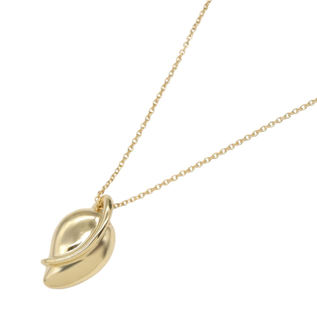 Leaf Pendant Necklace 18K Yellow Gold