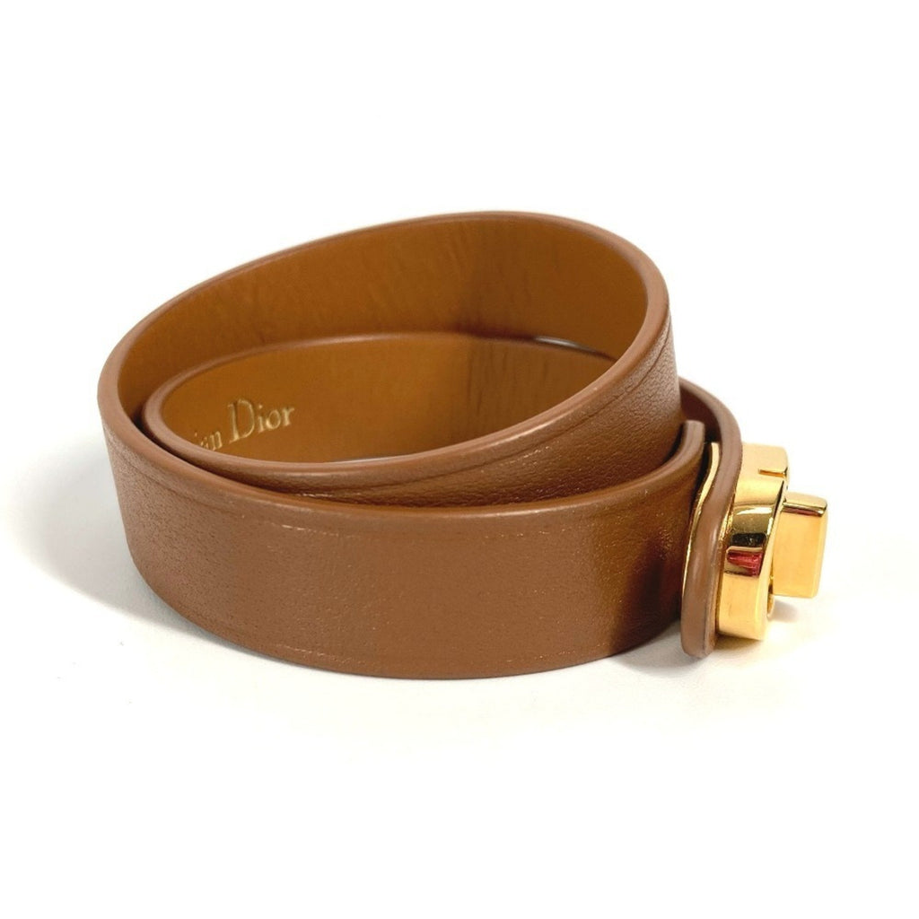 CD Double Bracelet Leather Brown