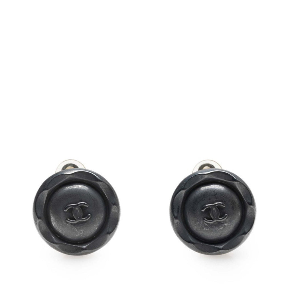 CC Logo Clip-On Earrings Silver-Tone Metal Silver-Tone Metal