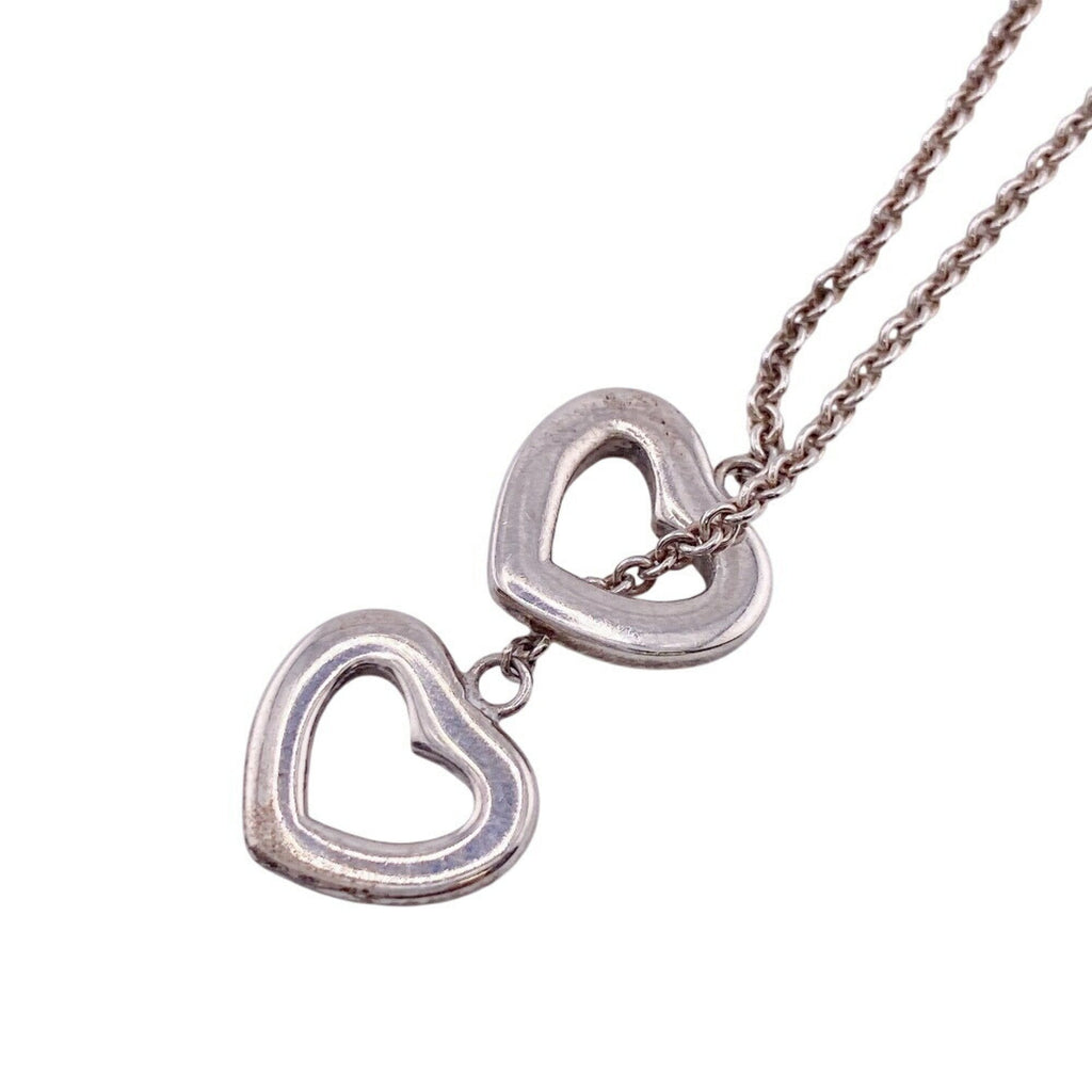 Heart Link Lariat Necklace Sterling Silver