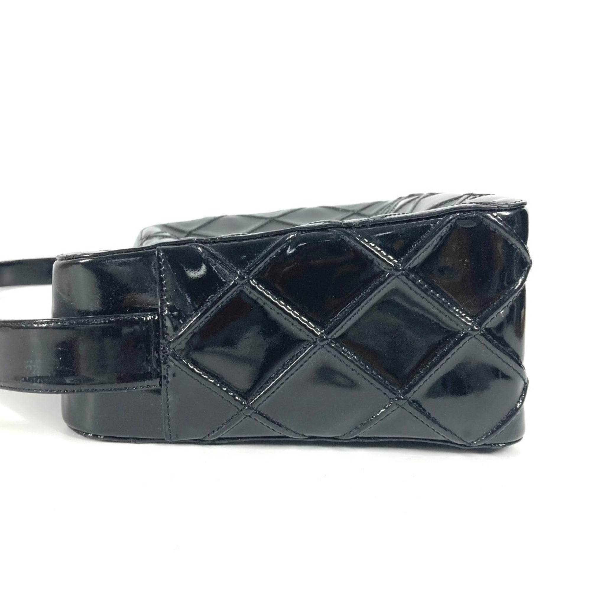Vintage Pocket Shoulder Bag Quilted Patent Small