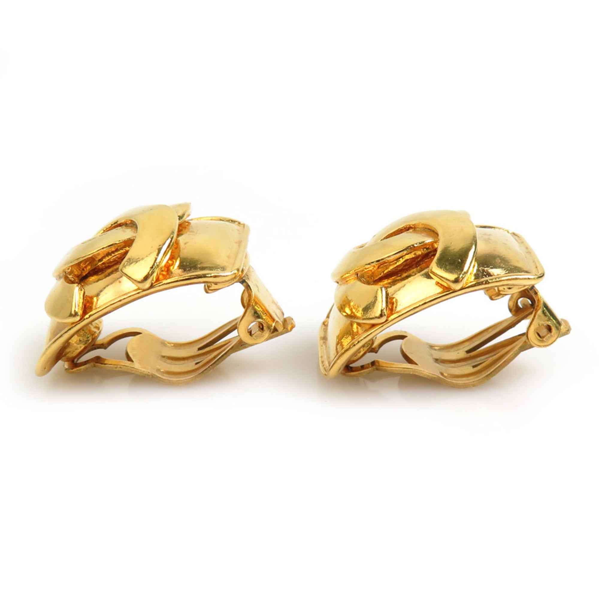 CC Logo Clip-On Earrings Gold-Tone Metal Gold-Tone Metal