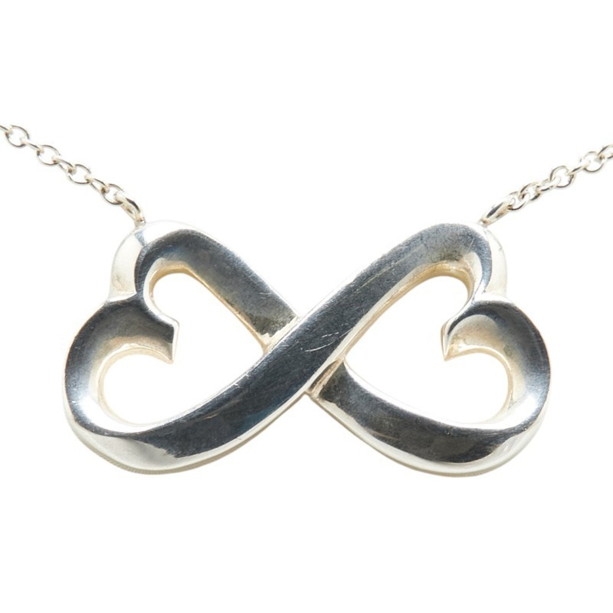 Double Loving Heart Pendant Necklace Sterling Silver