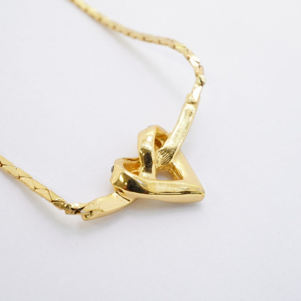 Pendant Necklace Gold with Rhinestone