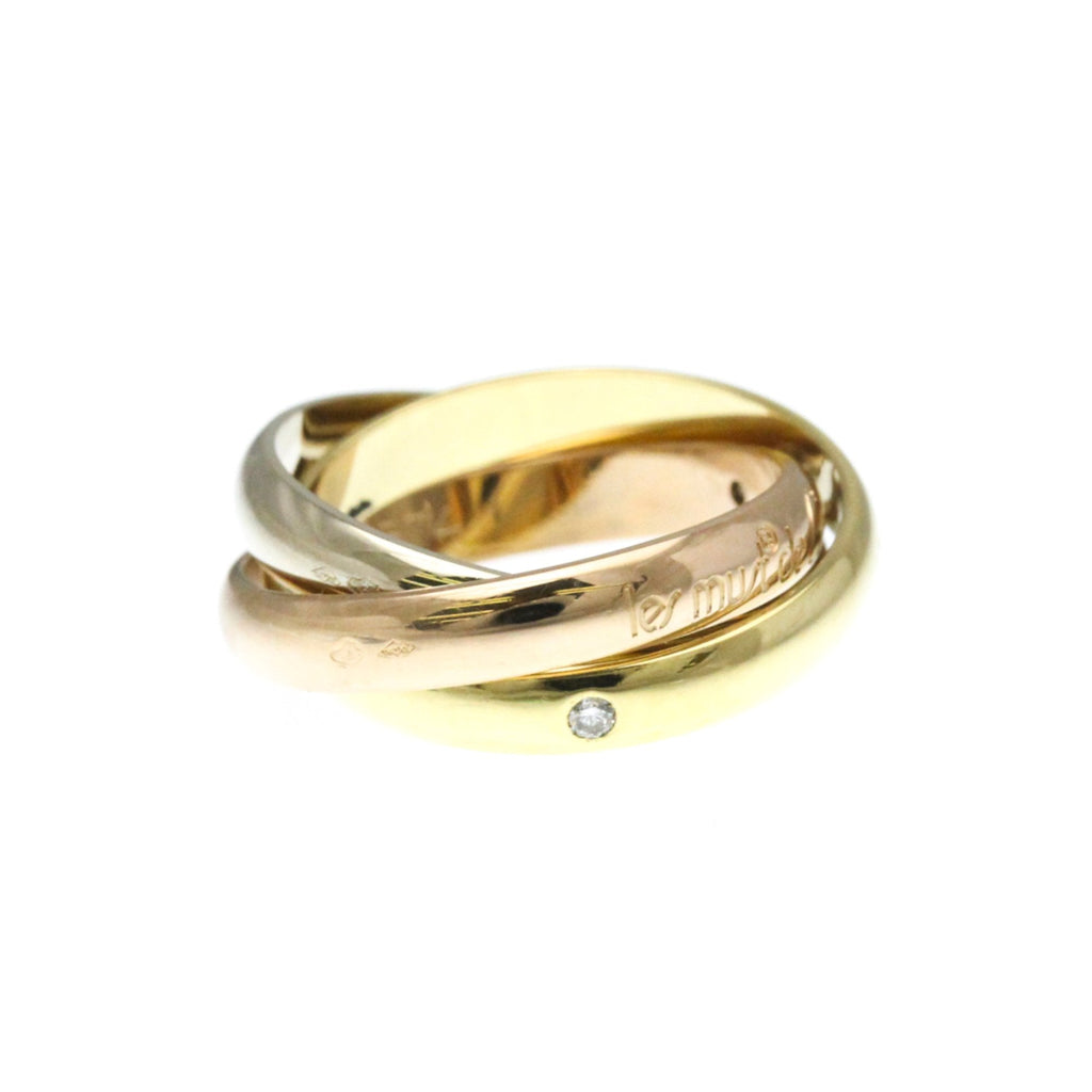 Vendome Louis Cartier Band Ring 18K Tricolor Gold