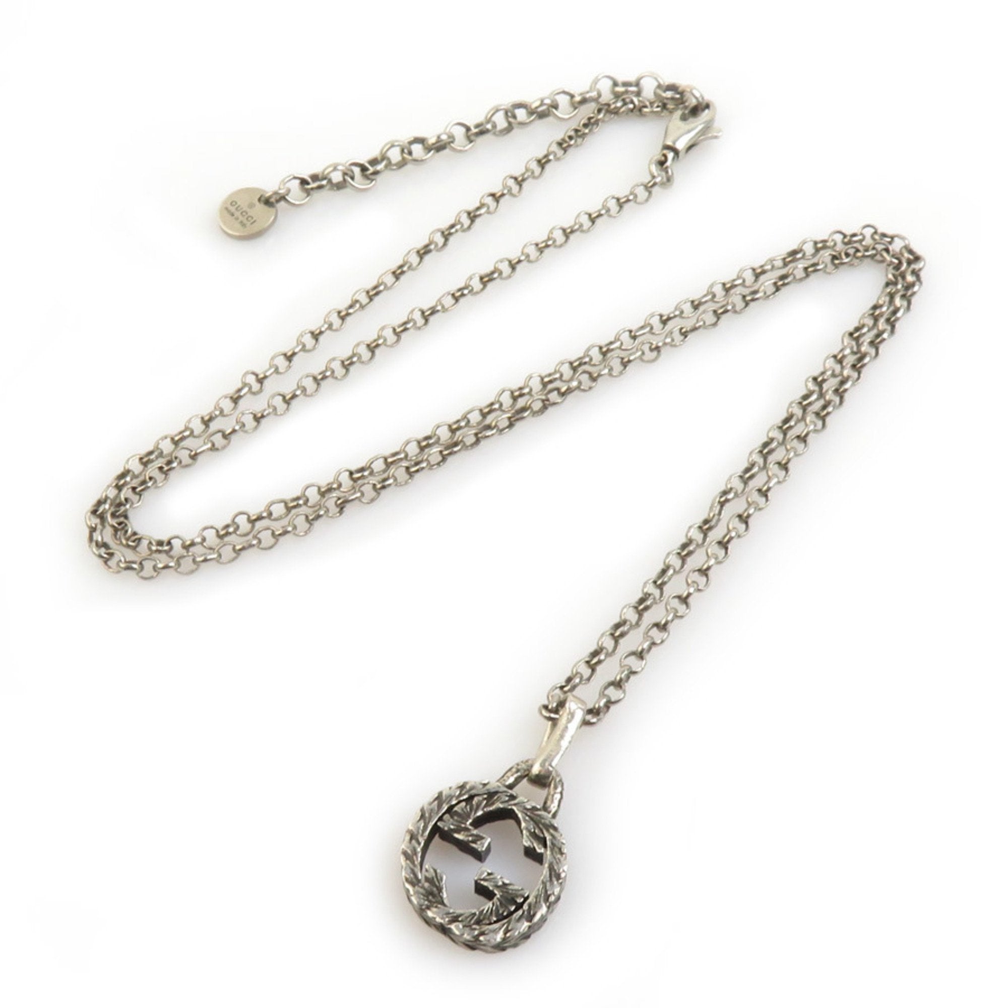 Interlocking G Pendant Necklace Sterling Silver