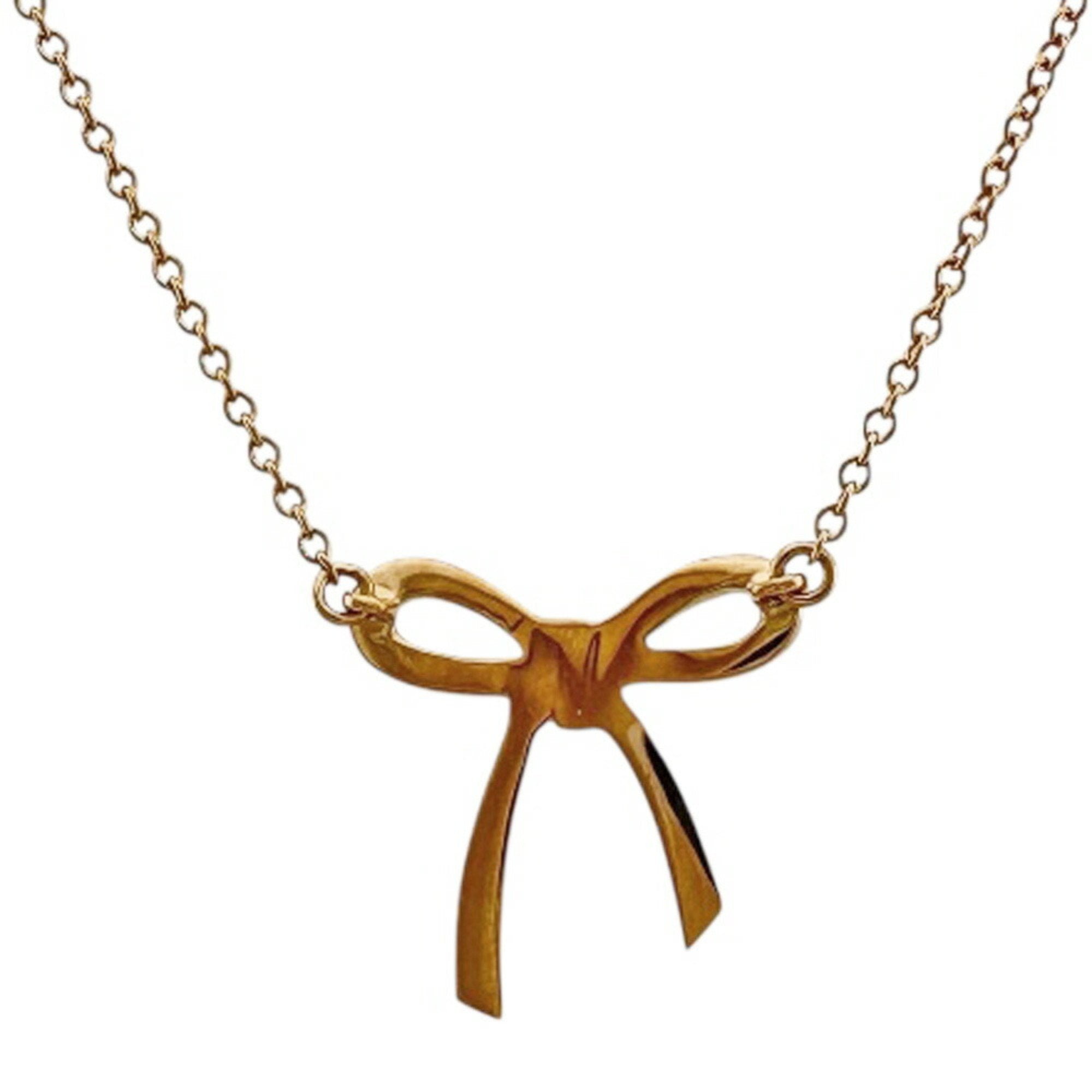 Bow Pendant Necklace 18K Rose Gold