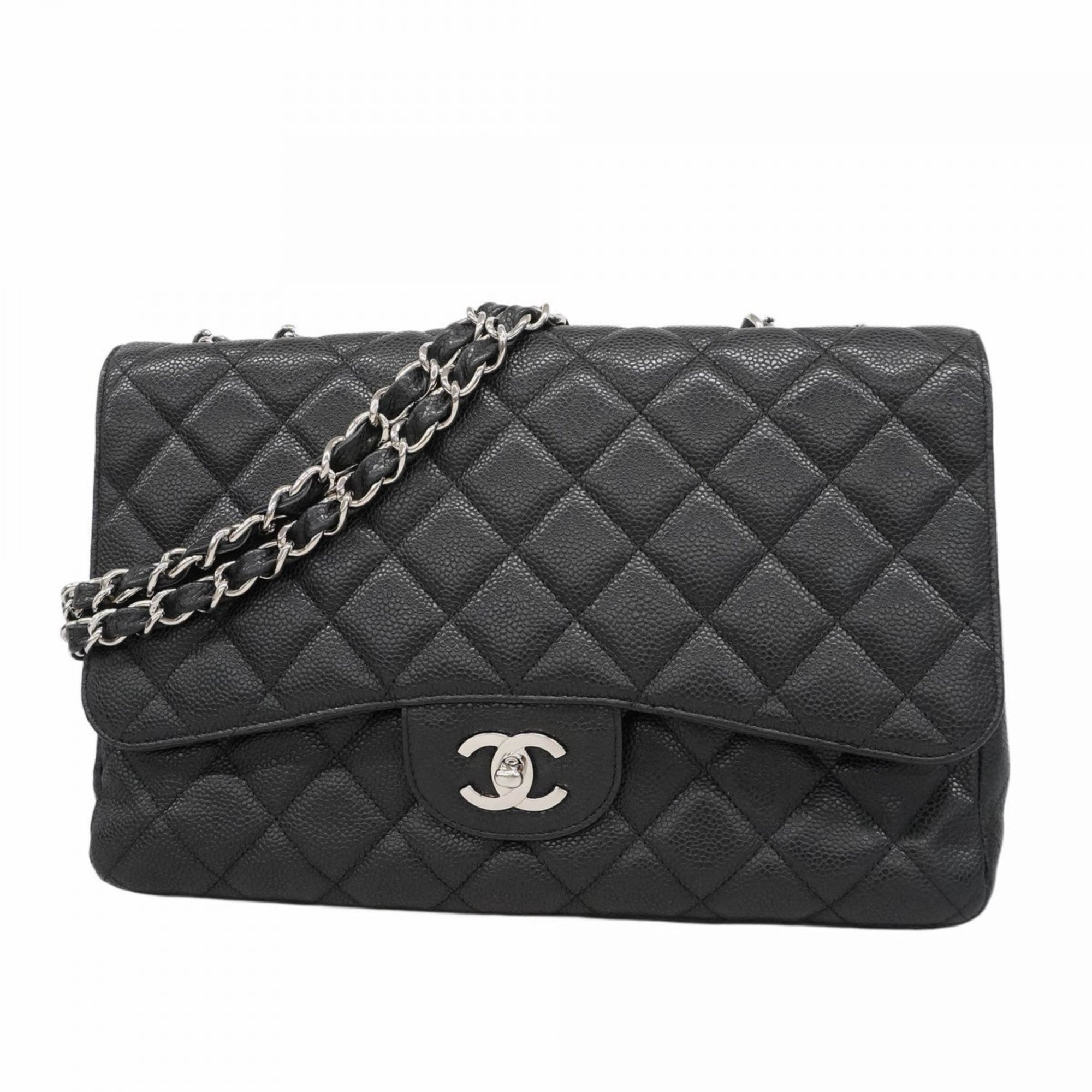 Classic Single Flap Bag Quilted Caviar Jumbo