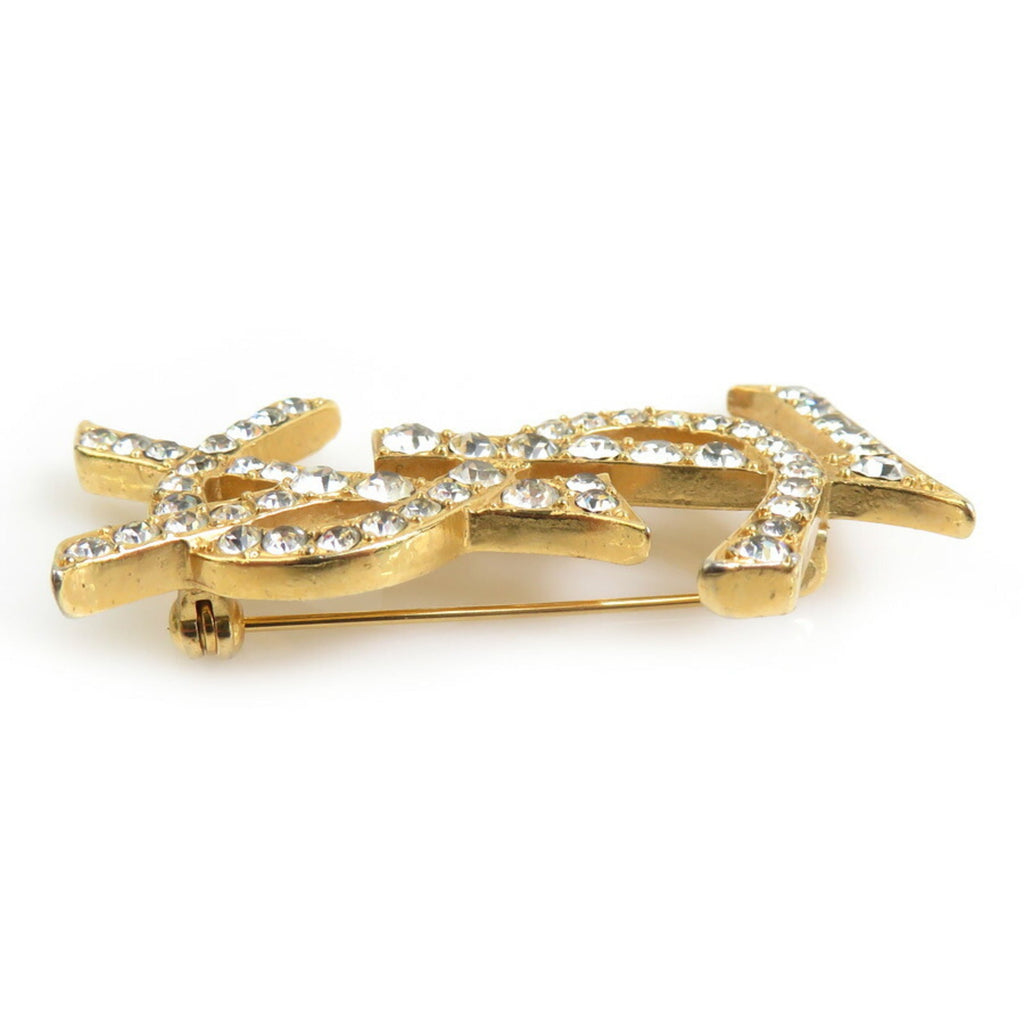 Brooch Metal Gold and Silver with Rhinestone