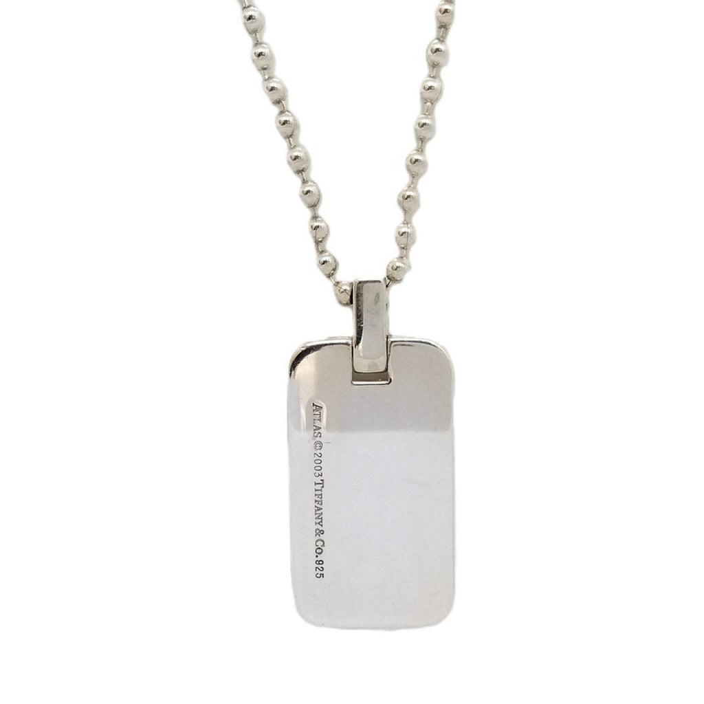 Atlas Dog Tag Pendant Necklace Sterling Silver