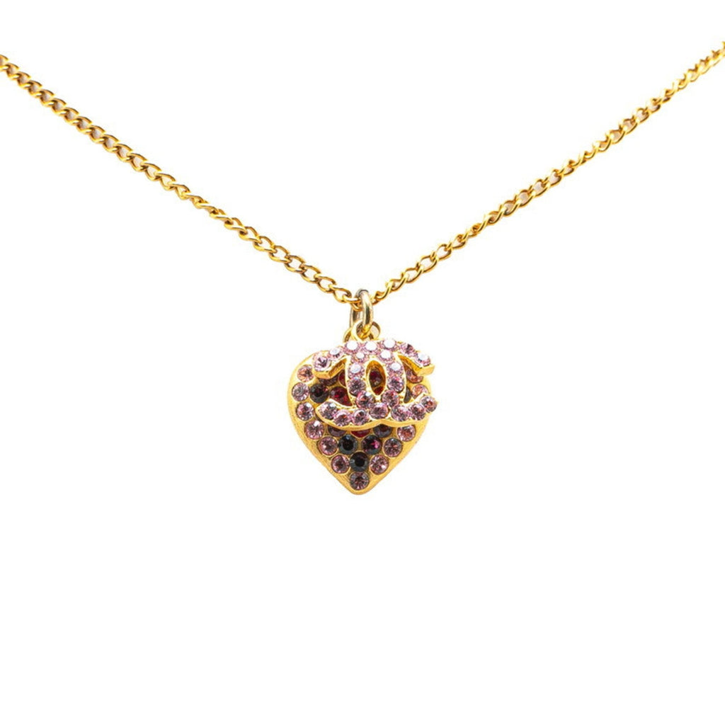 CC Logo Heart Pendant Necklace Metal