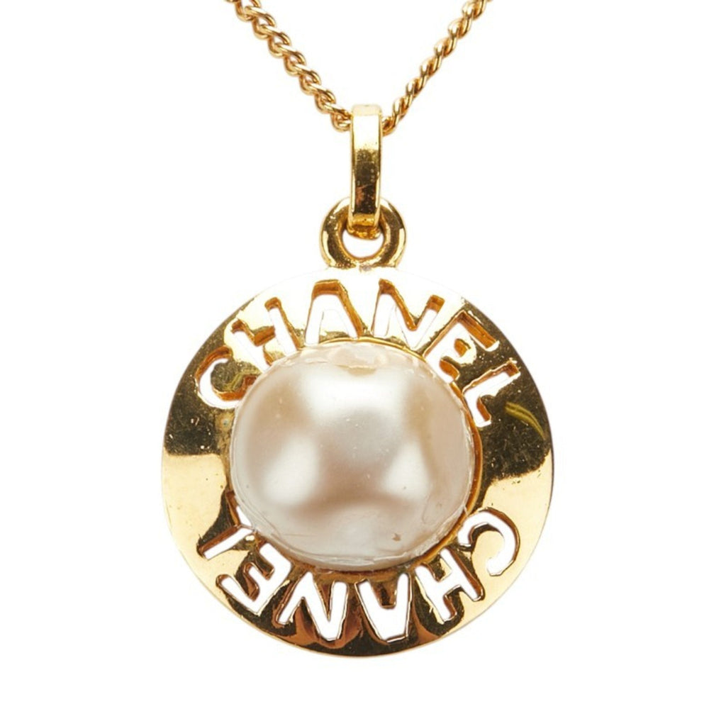 Pendant Necklace Metal With Pearl
