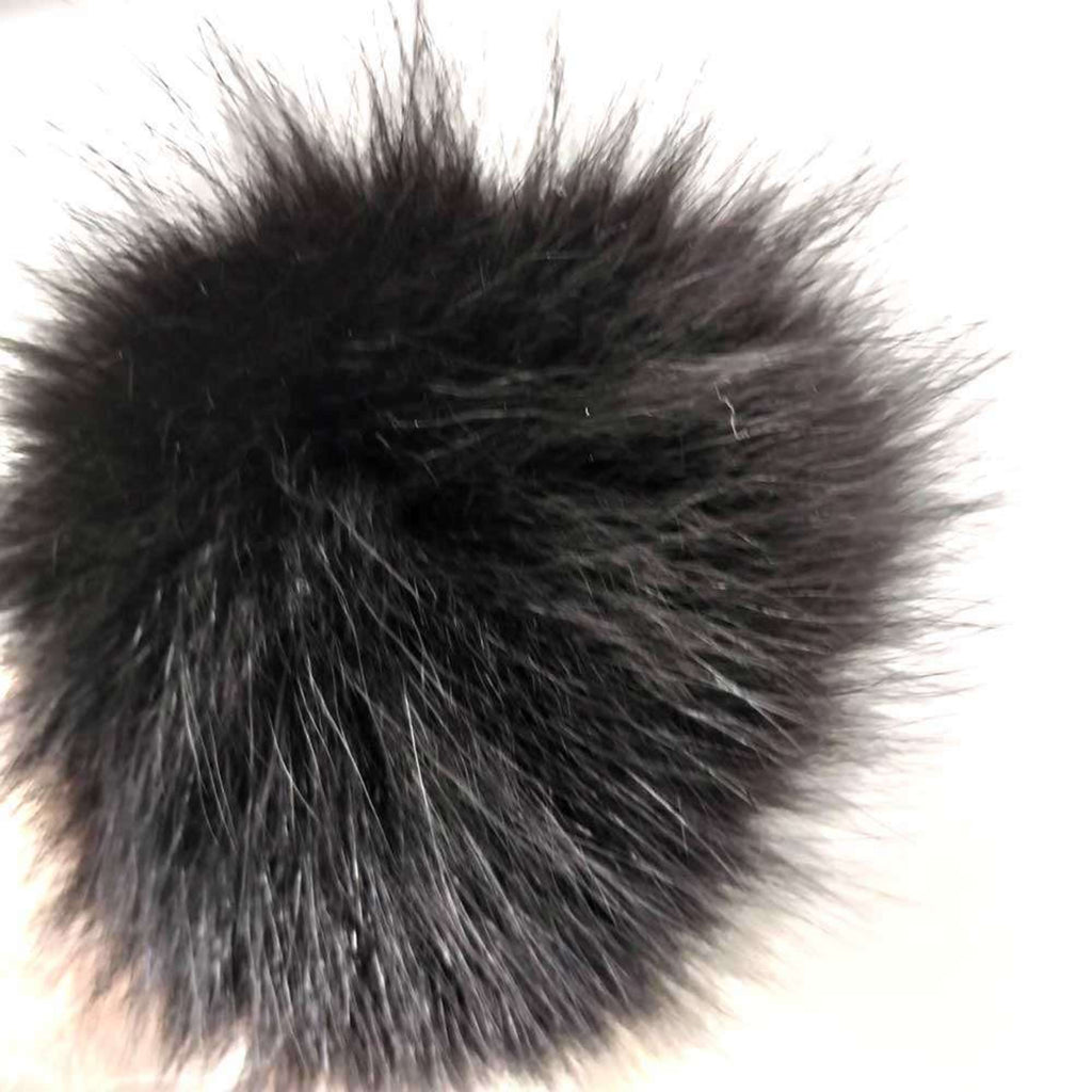 Fuzzy Bubble Fur Bag Charm Black Handbag Charm