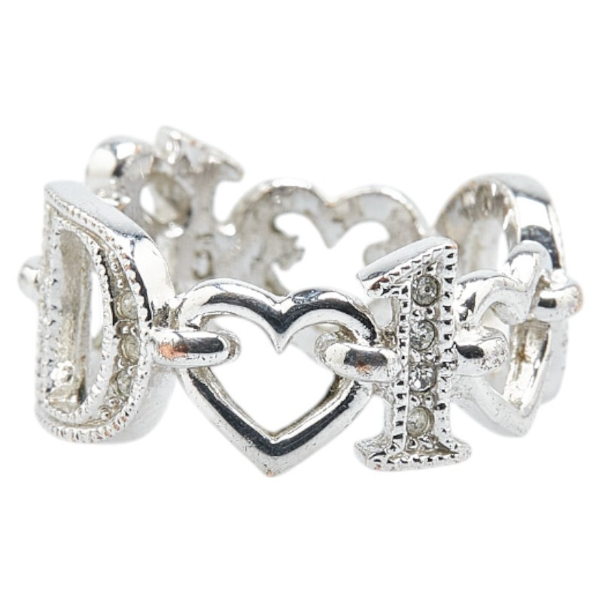 Heart Ring Metal and Rhinestone