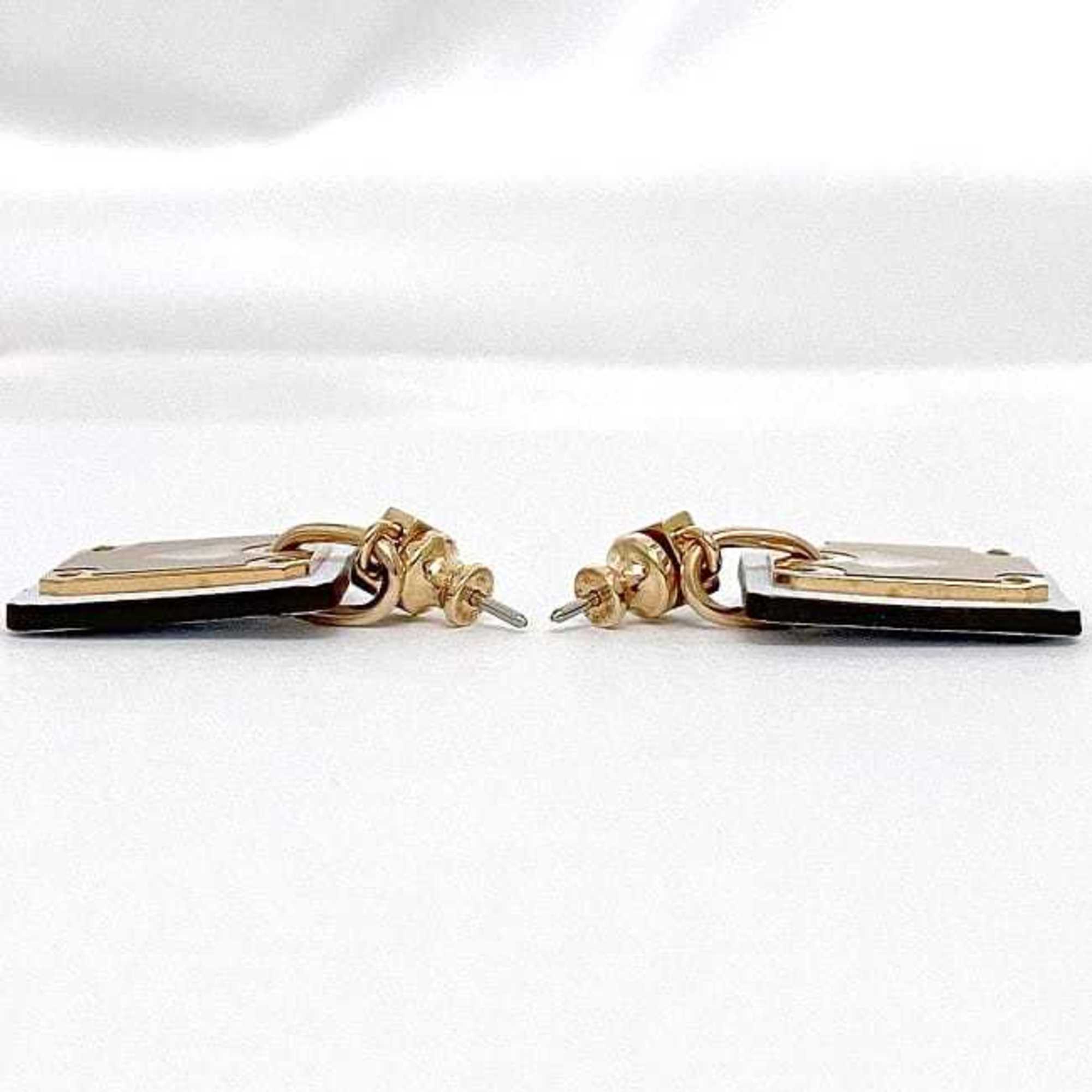 Earrings Gold and Leather and Swift Leather
